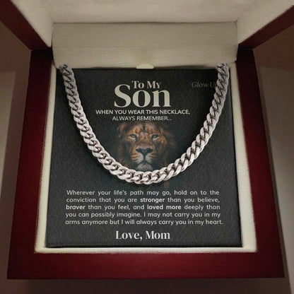 To My Son Gift Necklace Stainless Steel Cuban Chain Men Boy Chain